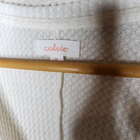 Colsie Women's Waffle Button-up Lounge Sweatshirt Size M - Picture 6 of 7